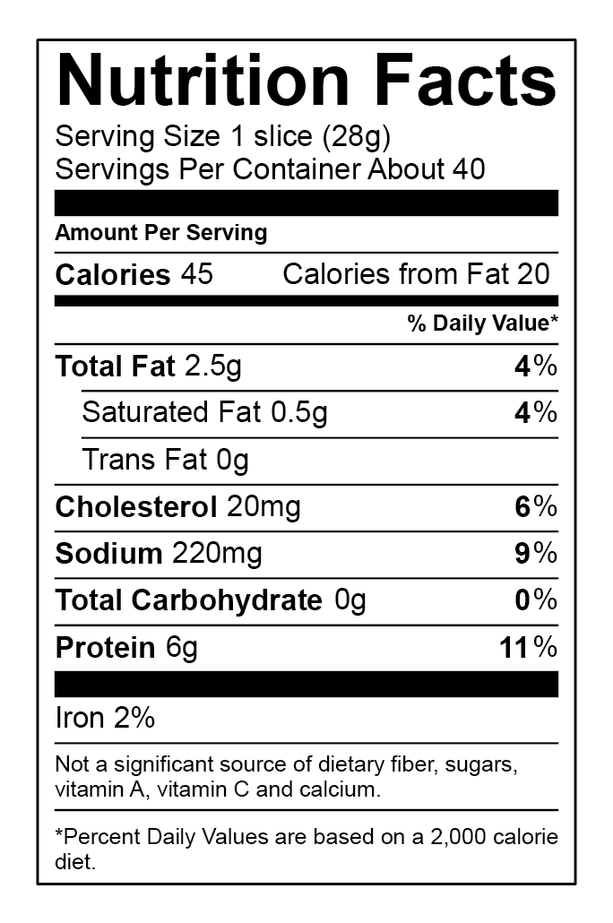 Uncured Turkey Bacon, 40 oz. Godshalls Food Service